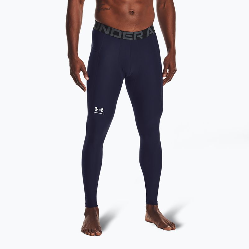 Under Armour HeatGear midnight navy/white men's training leggings