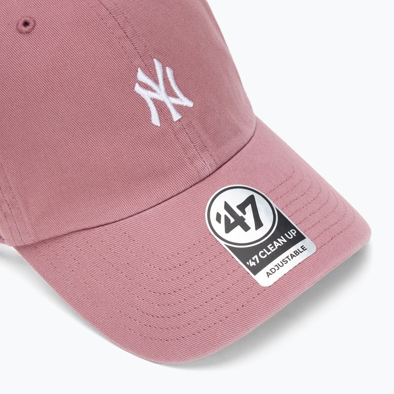 47 Brand MLB New York Yankees Base Runner cap CLEAN UP mauve 3