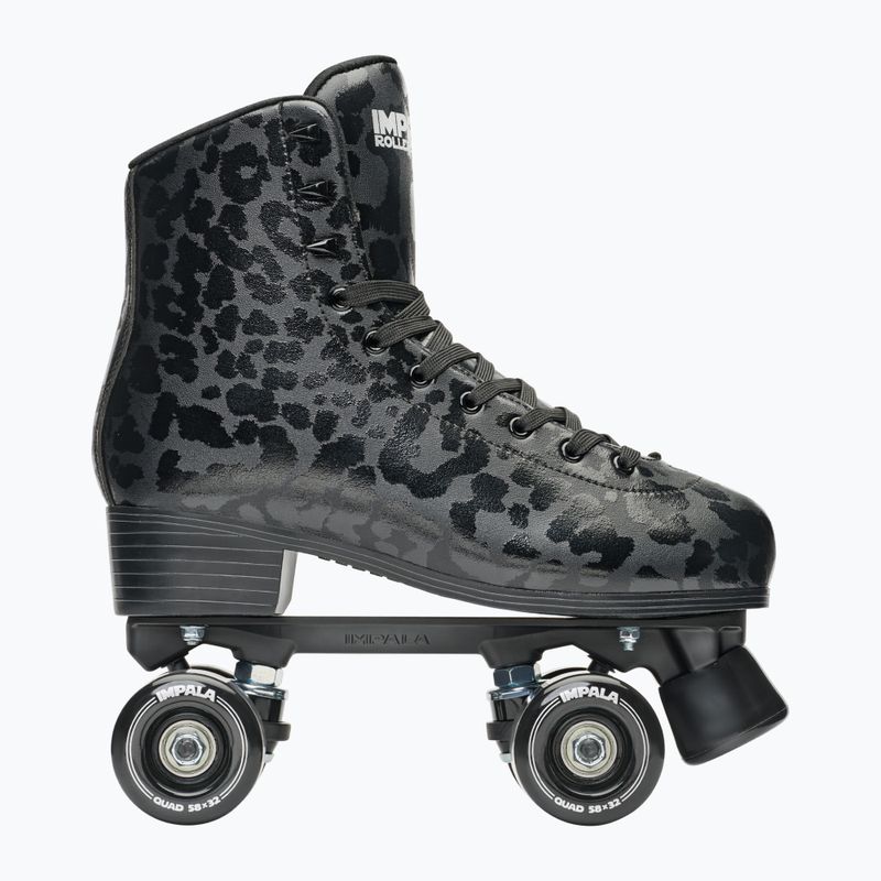 Women's roller skates IMPALA Quad Skate black leopard 2