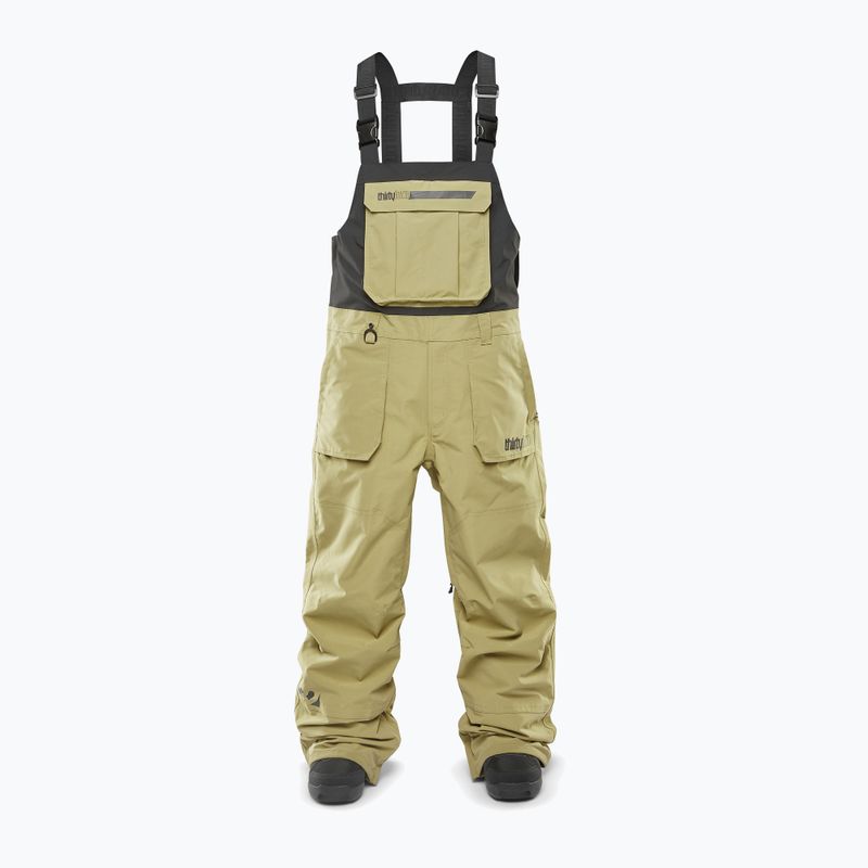 Men's ThirtyTwo Basement Bib khaki snowboard trousers