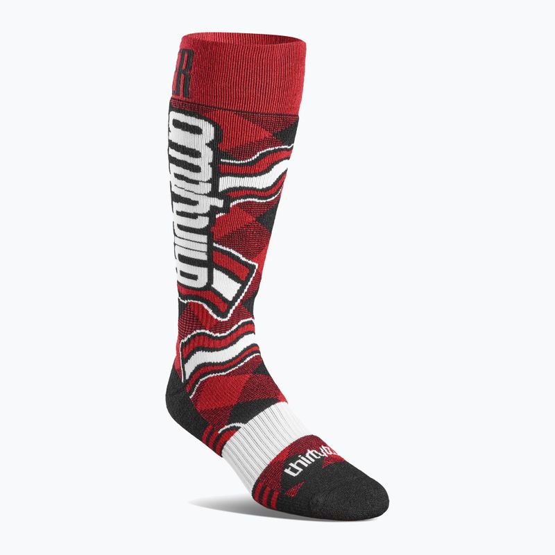 Men's ThirtyTwo Signature Merino red/black snowboard socks 2