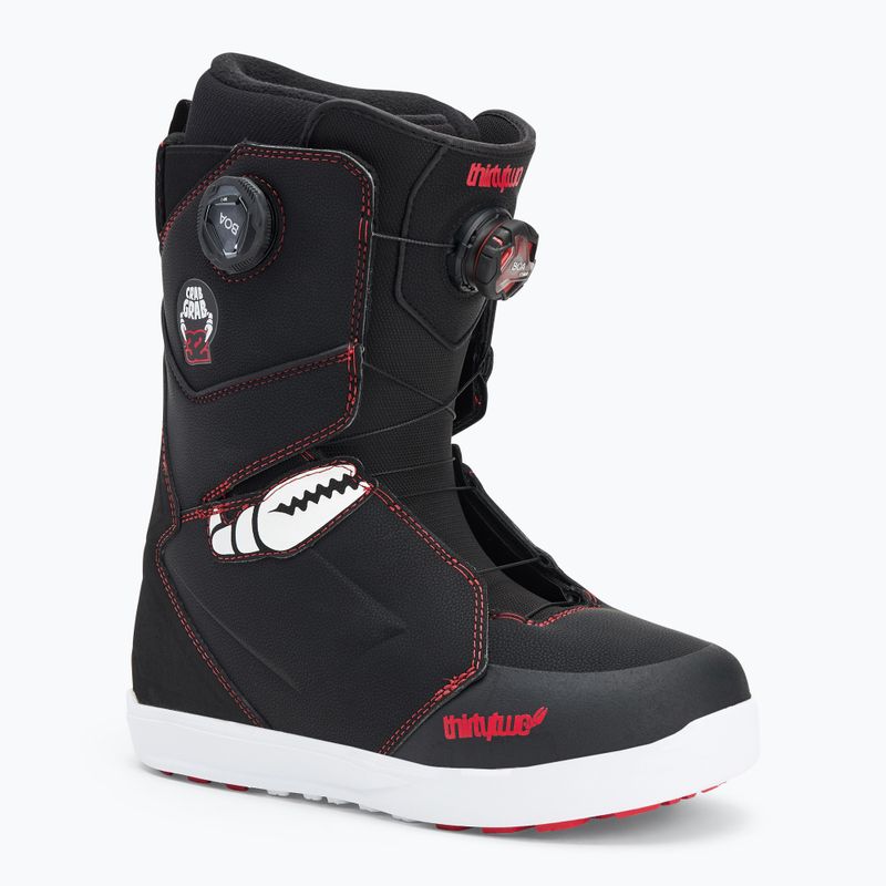Men's snowboard boots ThirtyTwo Lashed Double Boa Crab Grab '24 black/white/red