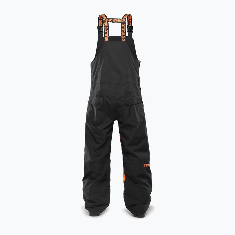 Men's snowboard trousers ThirtyTwo Basement Bib black/orange 2