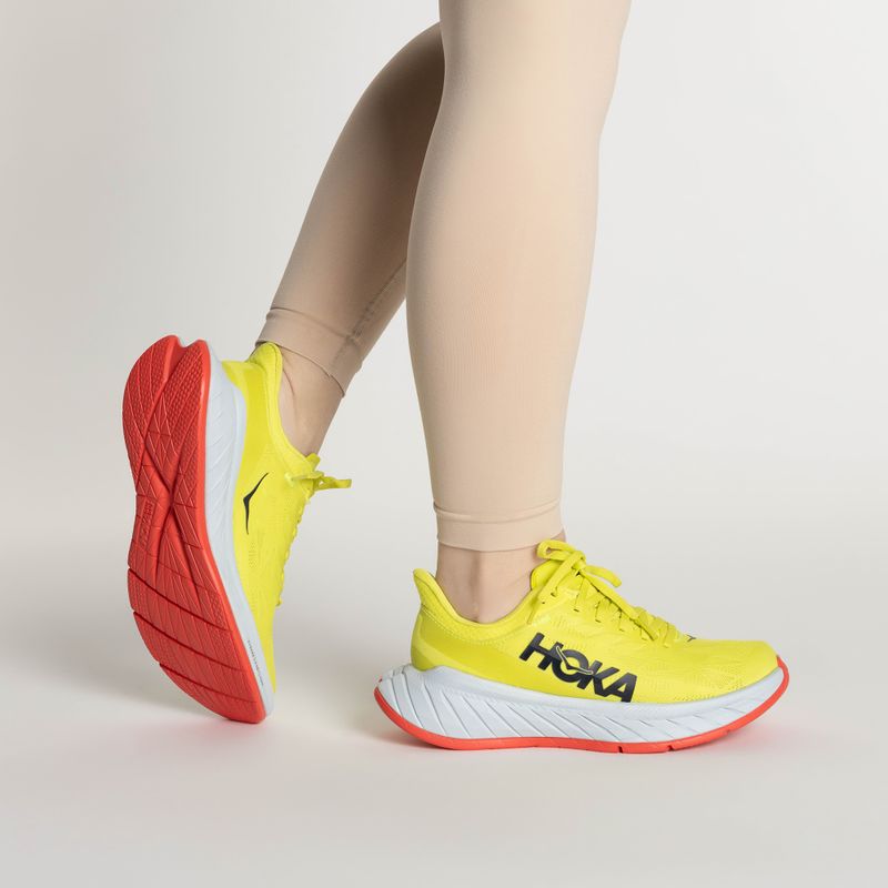 Women's running shoes HOKA Carbon X 2 evening primrose/fiesta 2