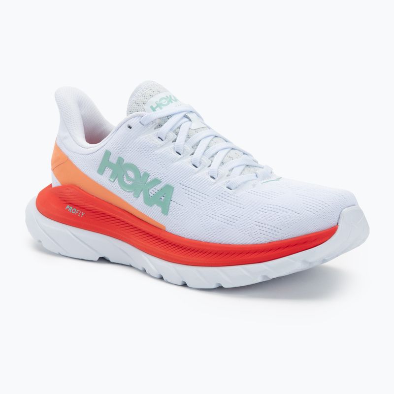 Women's running shoes HOKA Mach 4 white/fiesta