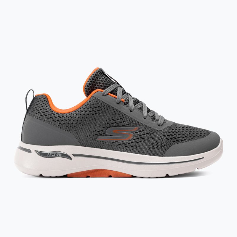 Men's SKECHERS Go Walk Arch Fit Idyllic charcoal/white/orange shoes 2