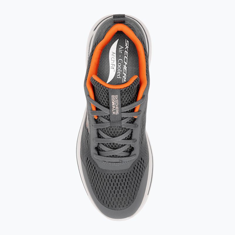 Men's SKECHERS Go Walk Arch Fit Idyllic charcoal/white/orange shoes 6