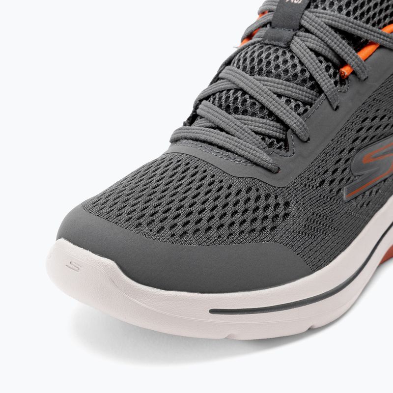 Men's SKECHERS Go Walk Arch Fit Idyllic charcoal/white/orange shoes 8