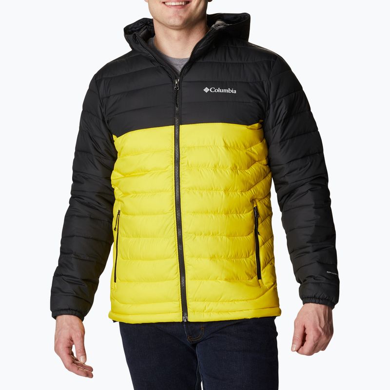 Columbia Powder Lite Hooded men's down jacket black/yellow 1693931 11