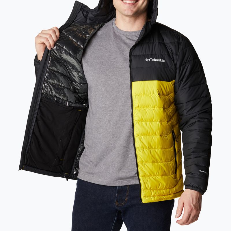 Columbia Powder Lite Hooded men's down jacket black/yellow 1693931 14