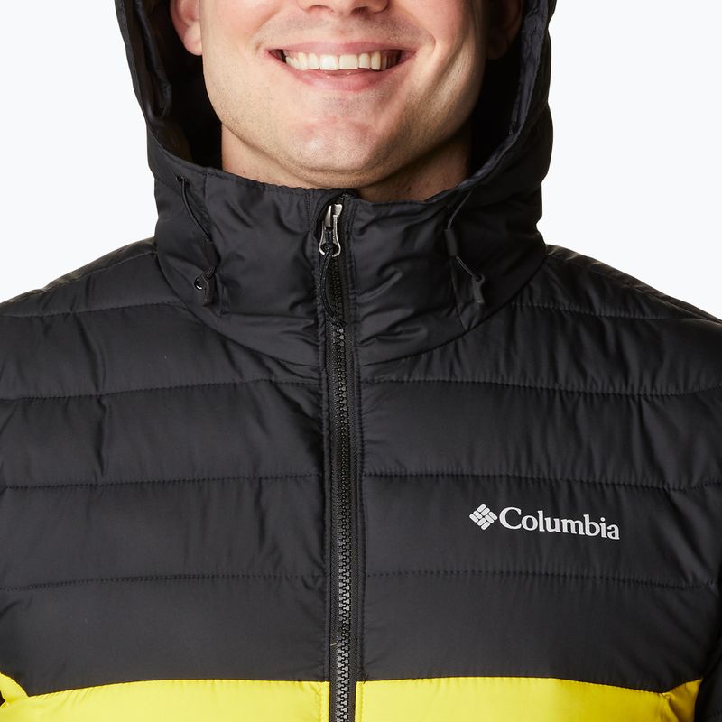 Columbia Powder Lite Hooded men's down jacket black/yellow 1693931 15