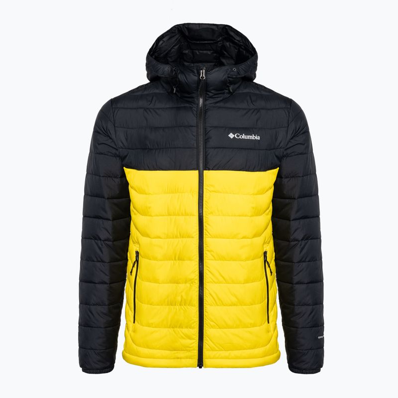 Columbia Powder Lite Hooded men's down jacket black/yellow 1693931 6