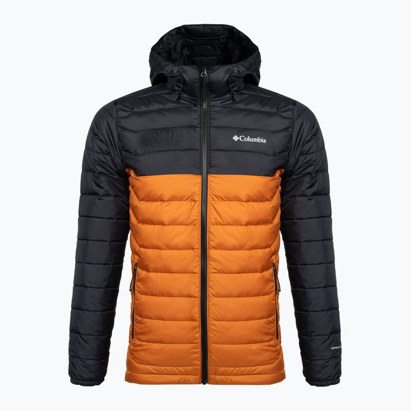 Columbia Powder Lite Hooded Orange/Black Men's Down Jacket 1693931
