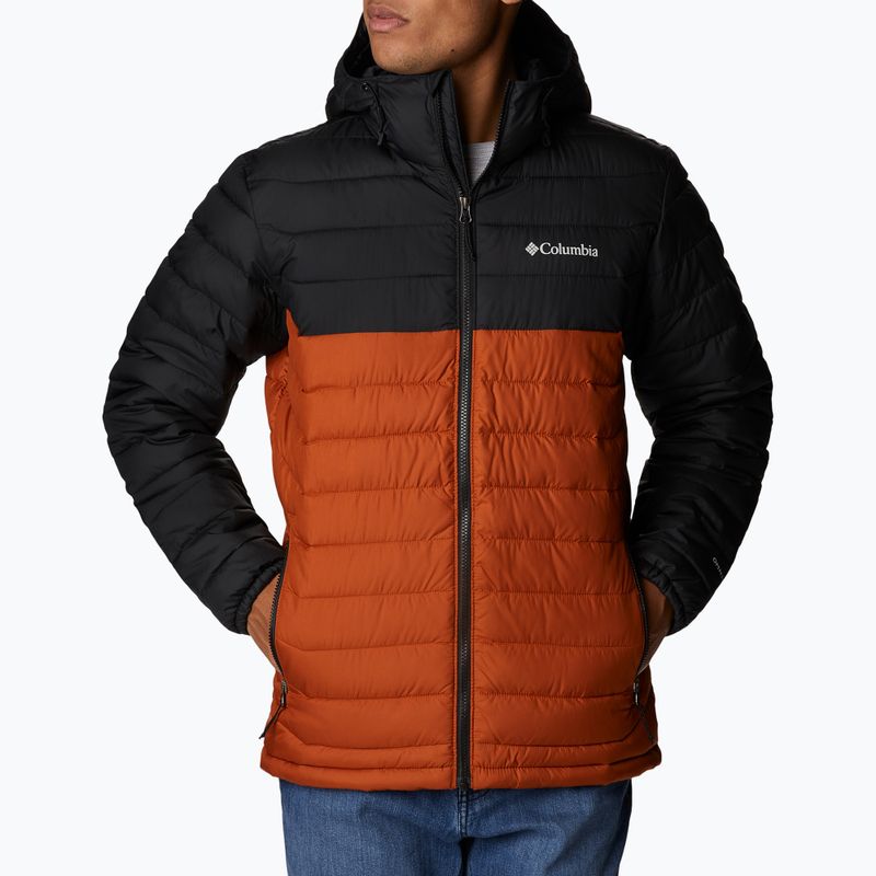 Columbia Powder Lite Hooded Orange/Black Men's Down Jacket 1693931 6