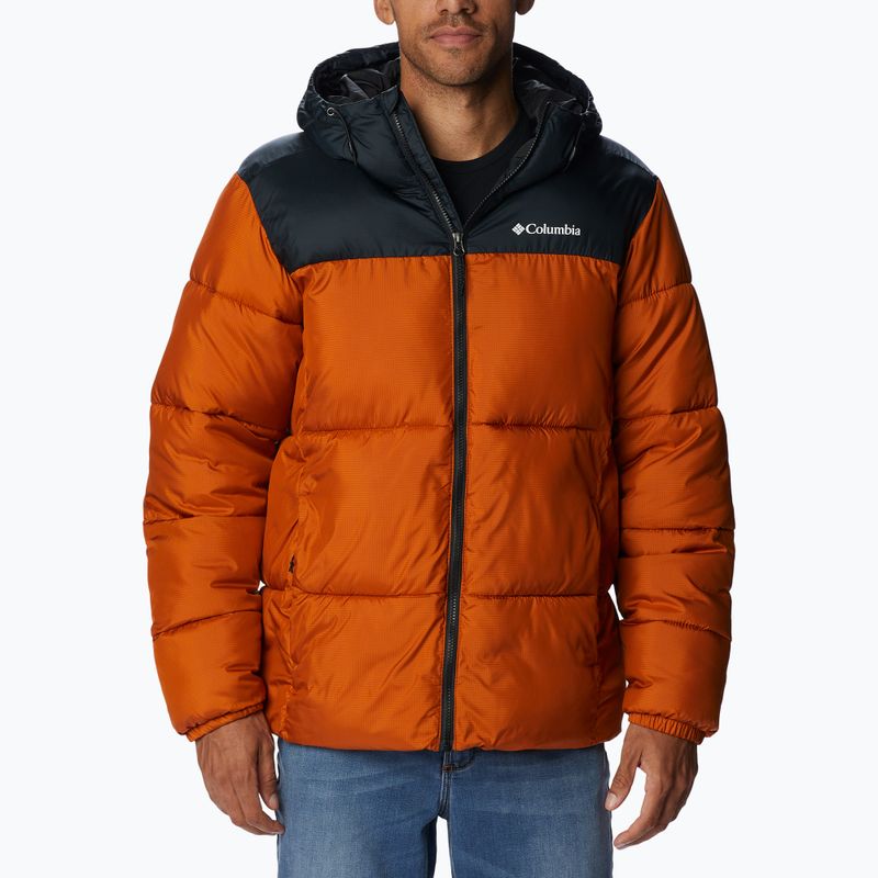 Men's Columbia Puffect Hooded Down Jacket Orange 2008413