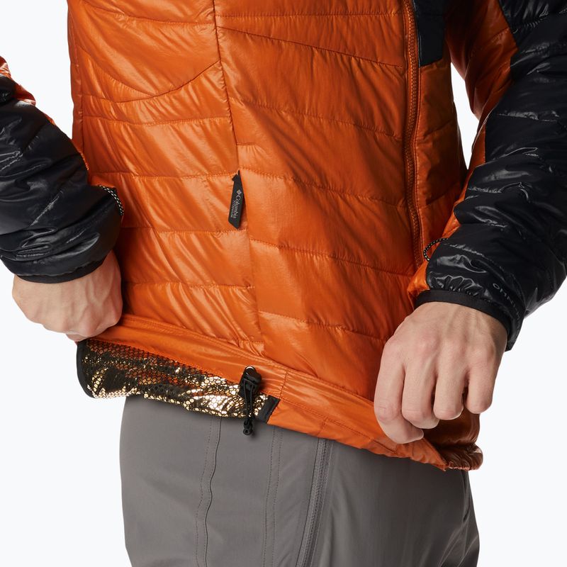 Columbia Platinum Peak Hooded men's down jacket black and orange 2008611 5