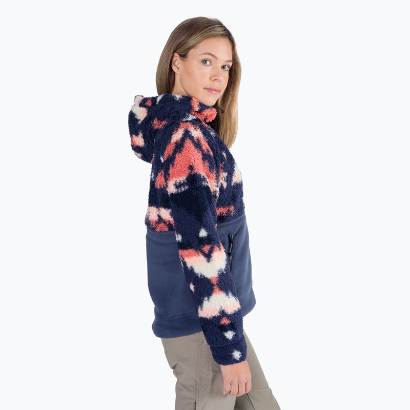 Columbia women's Winter Pass Sherpa Hooded fleece sweatshirt navy blue 2013293 2