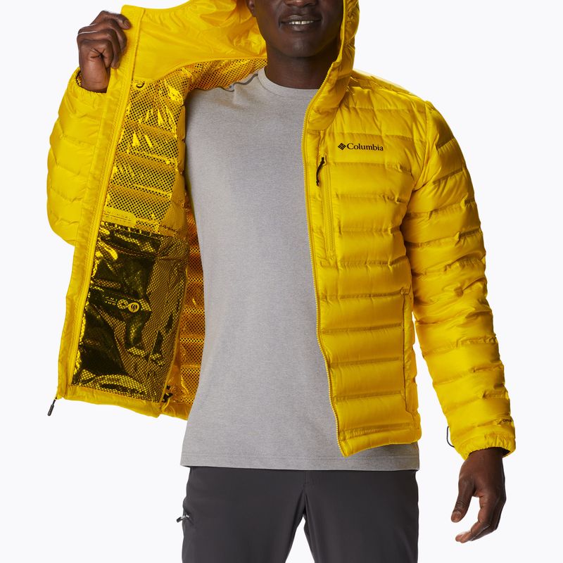 Men's Columbia Pebble Peak Down Hooded Jacket Yellow 2008315 5