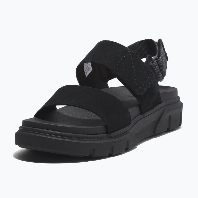 Timberland women's Greyfield 2 Strap black suede sandals 8
