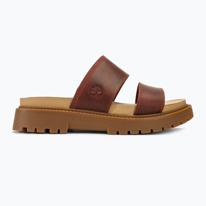 Timberland Clairemont Way women's slides dark red full grain 2