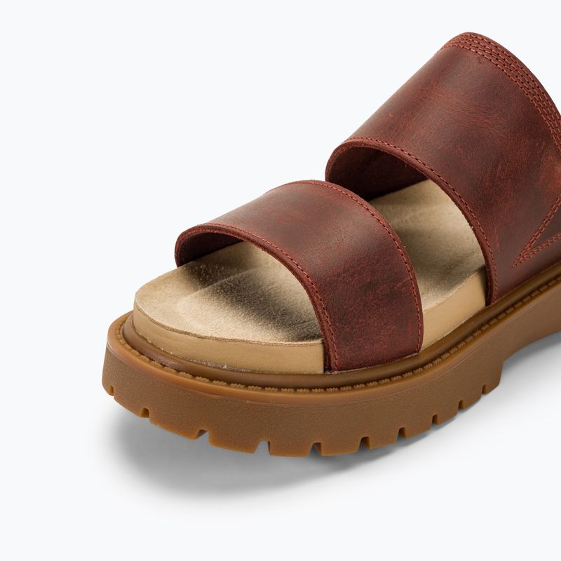 Timberland Clairemont Way women's slides dark red full grain 7