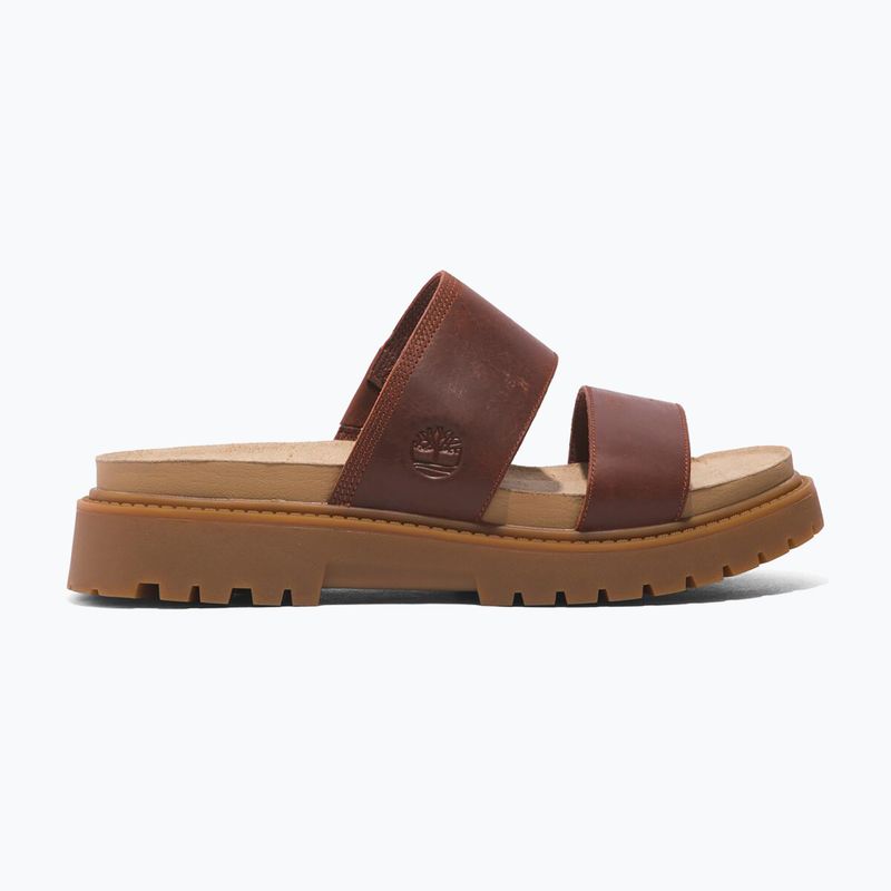 Timberland Clairemont Way women's slides dark red full grain 9