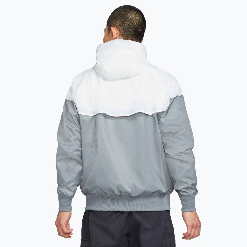 Men's Nike Sportswear Windrunner jacket smoke grey/white/smoke grey/black 3