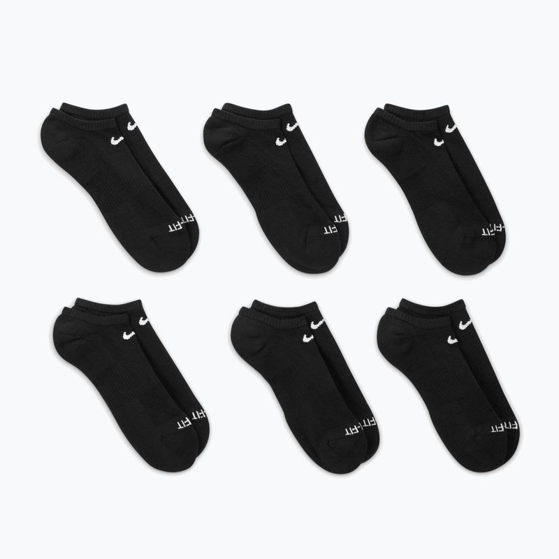 Men's socks Nike Everyday Plus Cushioned No Show 6 pairs black/white 5