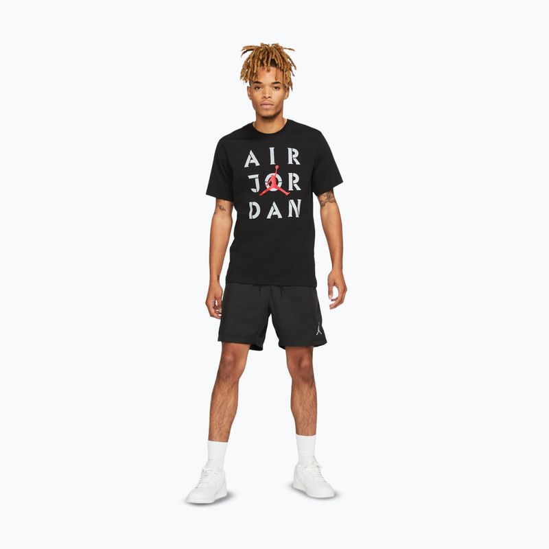 Men's T-shirt Jordan AJ5 Graphic black/white/gum red 2