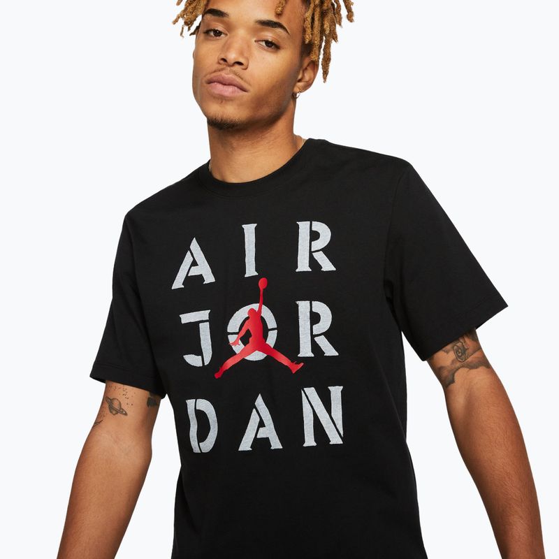 Men's T-shirt Nike Jordan AJ5 Graphic black/white/gum red 4