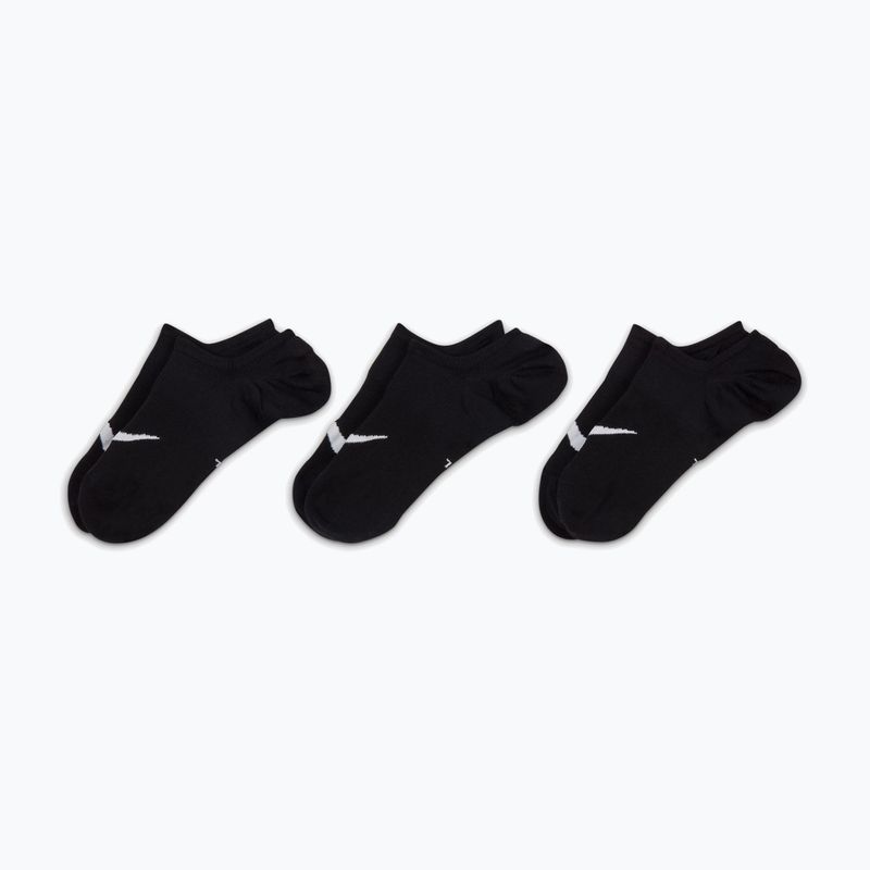 Women's socks Nike Everyday Plus Lightweight Footie 3 pairs black/white 6