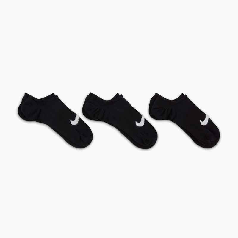 Women's socks Nike Everyday Plus Lightweight Footie 3 pairs black/white 7