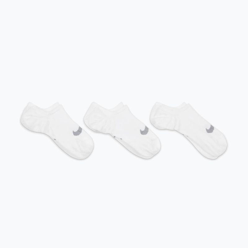 Women's socks Nike Everyday Plus Lightweight Footie 3 pairs white/wolf-grey 2