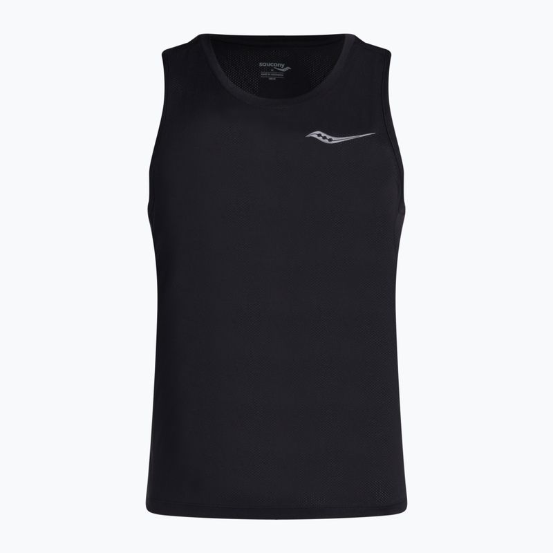 Men's Saucony Stopwatch Singlet running shirt black SAM800277-BK