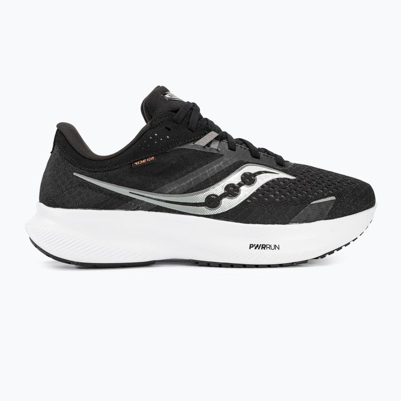 Men's running shoes Saucony Ride 16 black/white 2