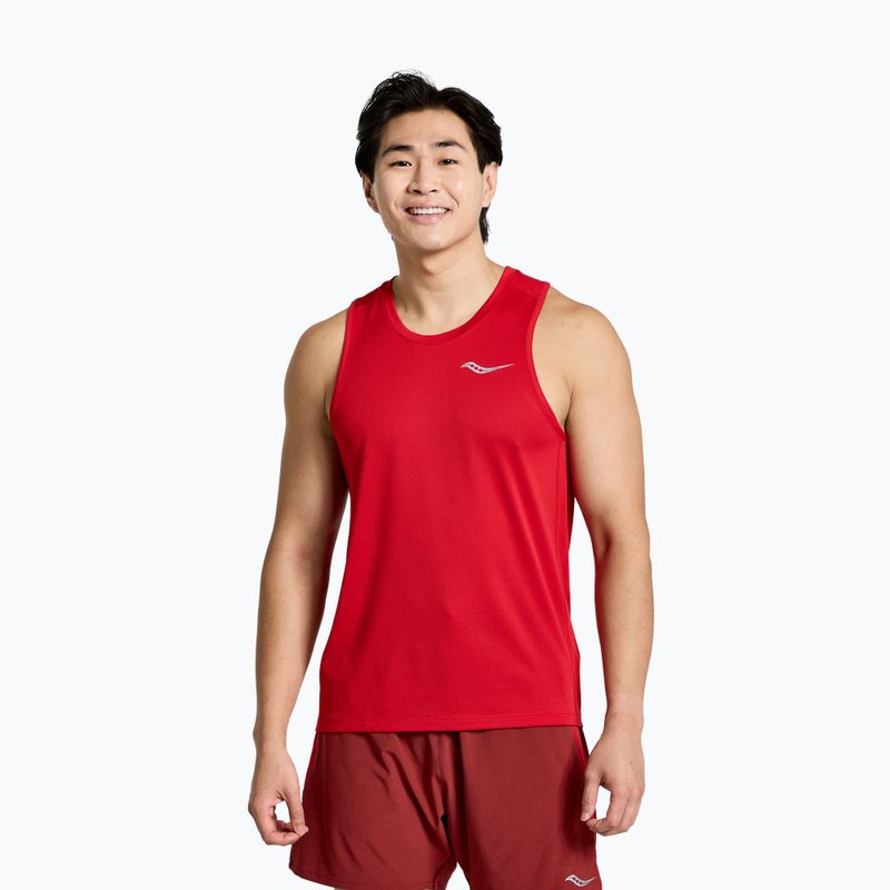 Men's Saucony Stopwatch Singlet running shirt red SAM800277-PP
