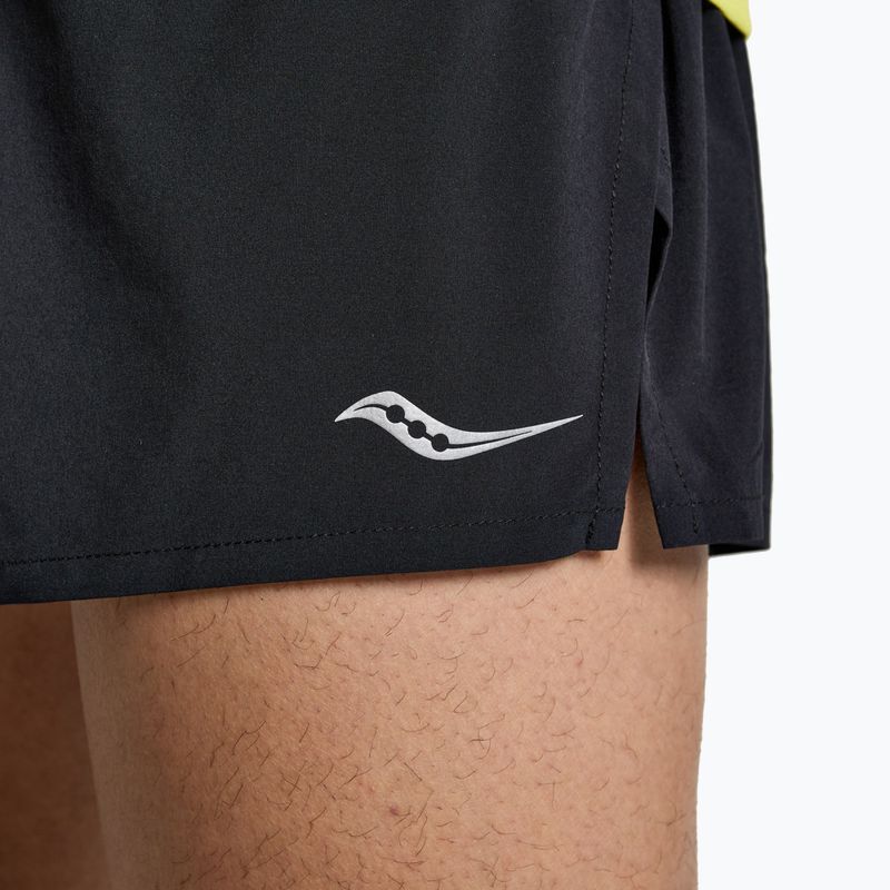 Men's Saucony Outpace 2.5" Split Running Shorts black SAM800326-BK 3