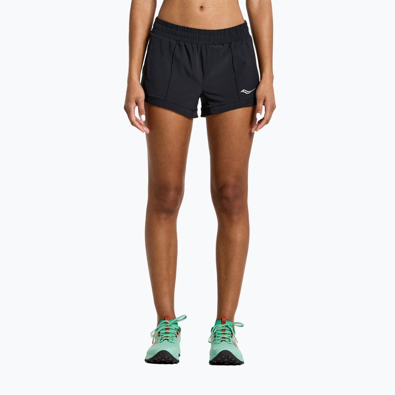 Women's Saucony Outpace 2.5" Split Running Shorts black SAW800421-BK