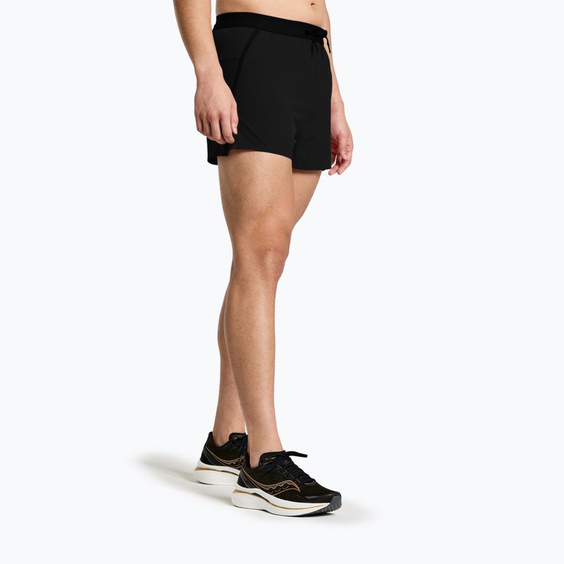 Men's Saucony Outpace 3" running shorts black 3