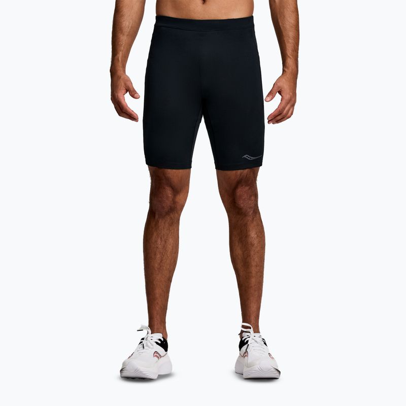 Men's Saucony Fortify Lined Half black running shorts