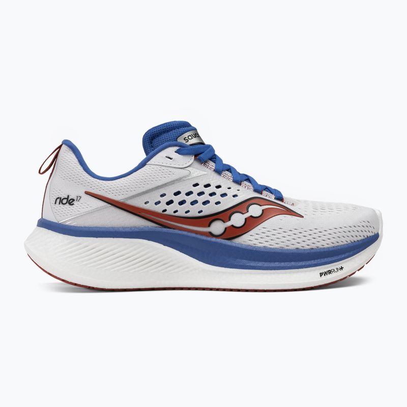 Men's running shoes Saucony Ride 17 white/cobalt 2