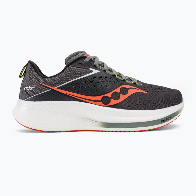 Men's Saucony Ride 17 shadow/pepper running shoes 2
