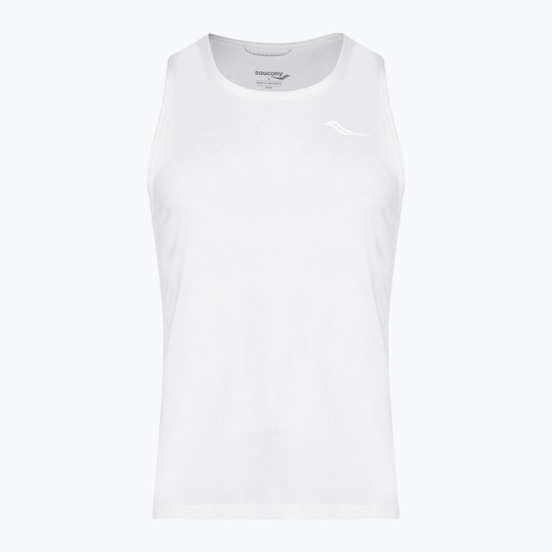 Men's running tank top Saucony Stopwatch Singlet white