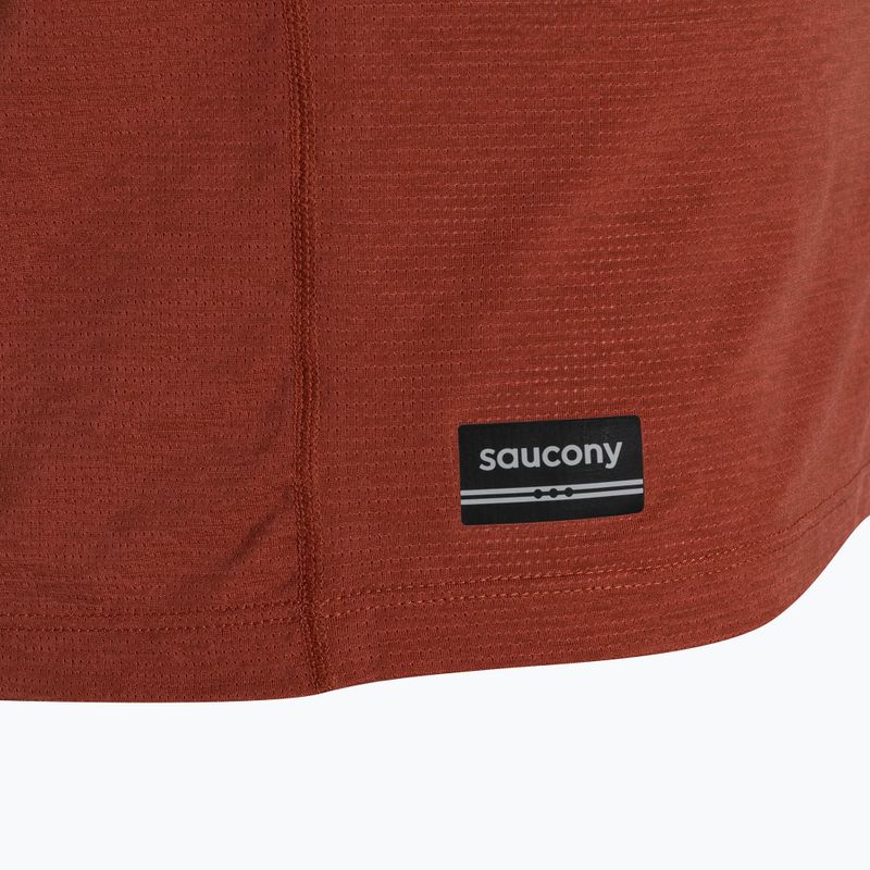 Men's Saucony Stopwatch paprika heather running shirt 3