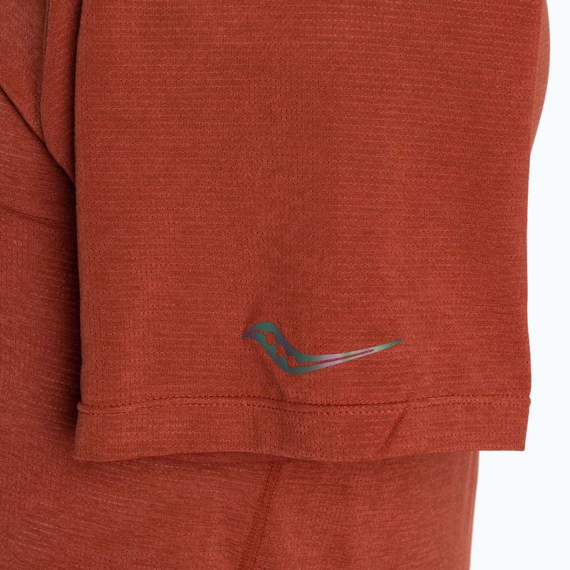 Men's Saucony Stopwatch paprika heather running shirt 5