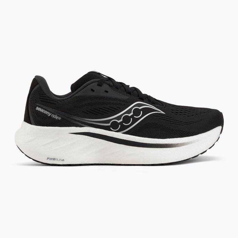 Women's running shoes Saucony Ride 18 black/white 2