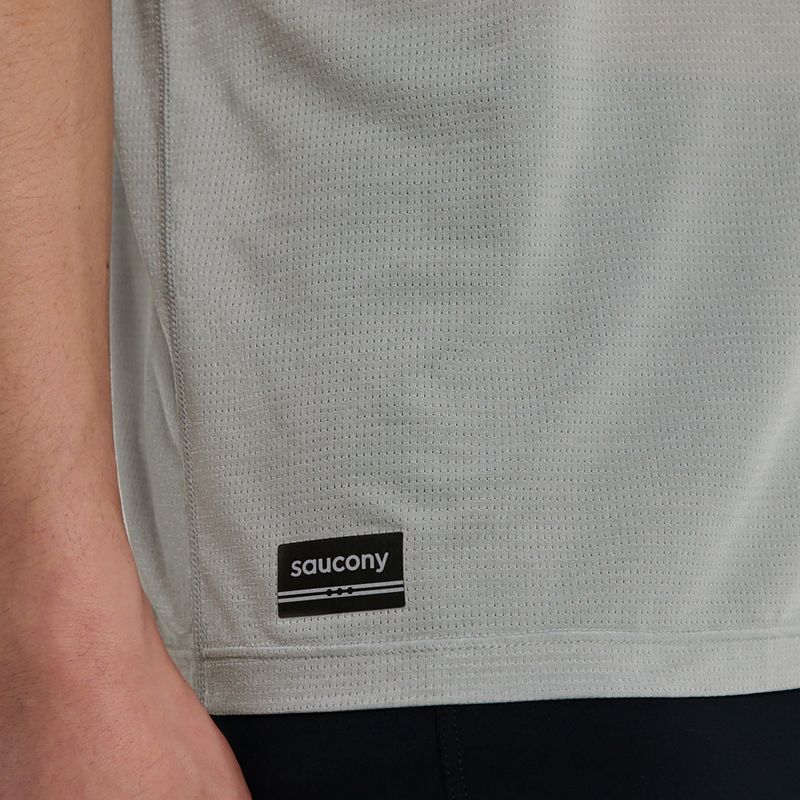 Men's running shirt Saucony Stopwatch light grey heather 5