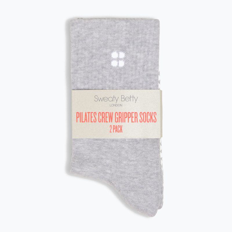 Women's socks Sweaty Betty Pilates Crew Gripper 2 pary light grey marl 2