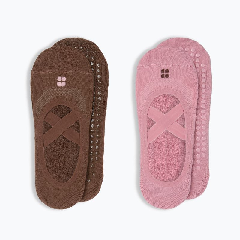Women's socks Sweaty Betty Ballet Gripper 2 pary decopink chestnutbrown