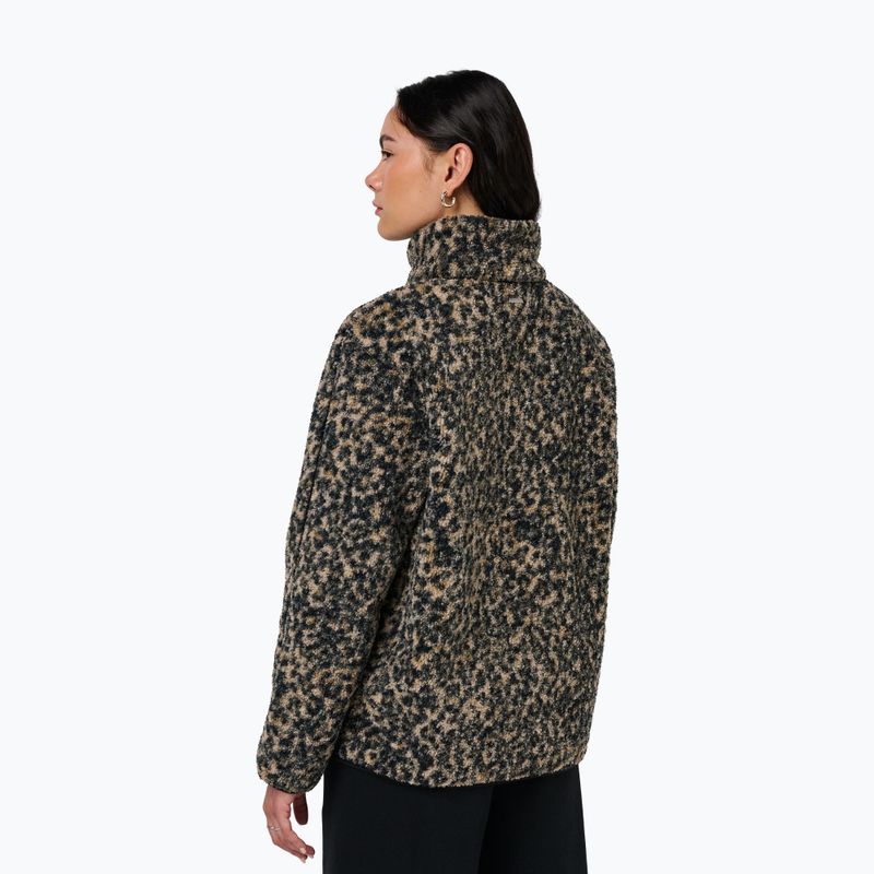 Women's sweatshirt Sweaty Betty Plush Contrast Zip Up Fleece brown ink leopard print 3